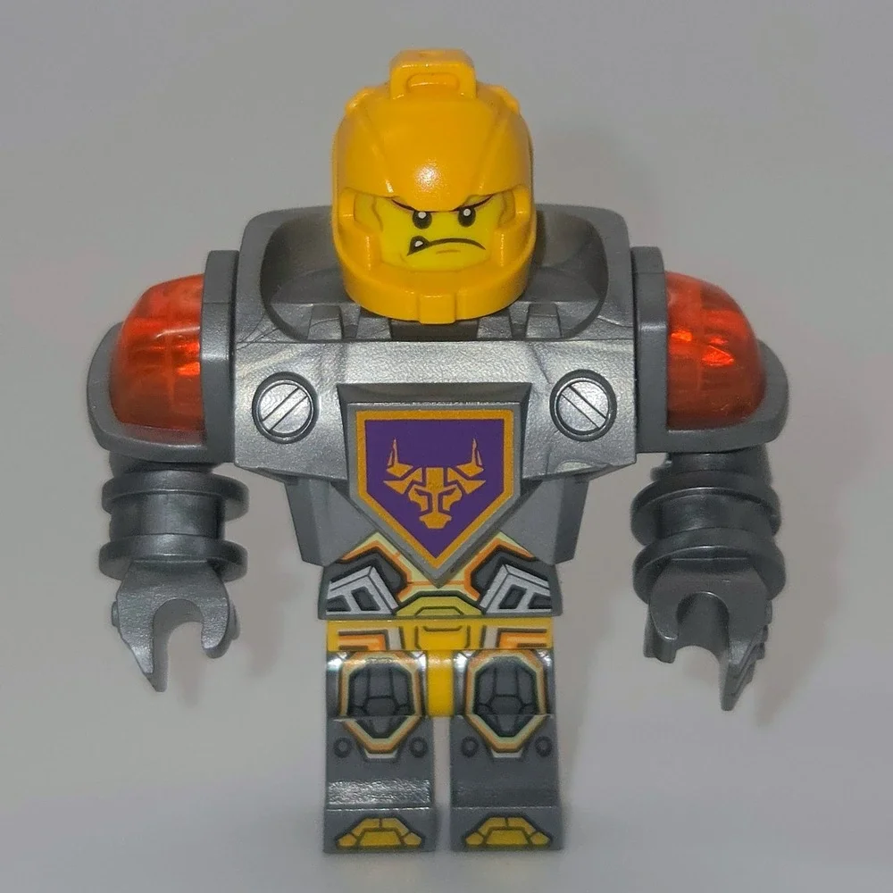 LEGO Nexo Knights Axl Minifigure Small Silver Orange Excellent